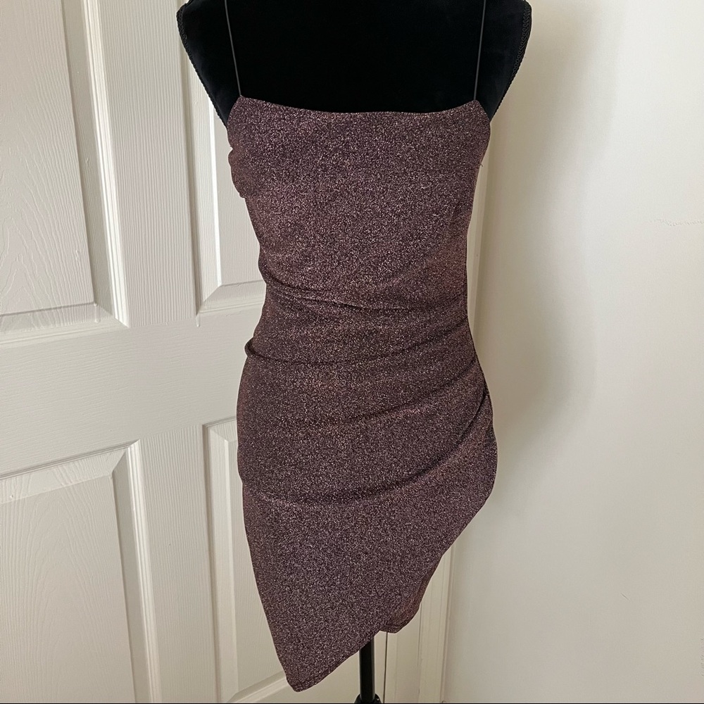 Ruched Mini Dress with Shimmer